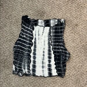 Black and White Tie-Dye Women's Top